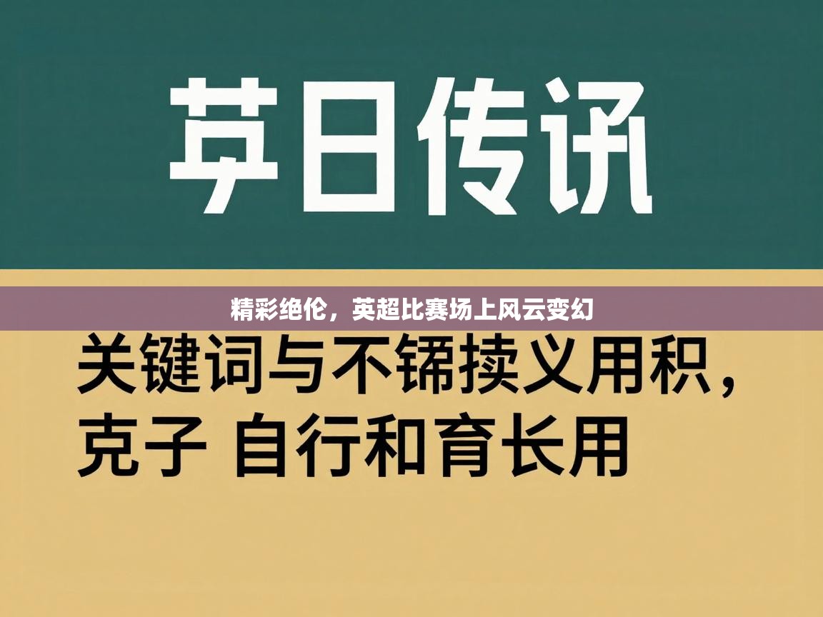 精彩绝伦,英超比赛场上风云变幻 第2张